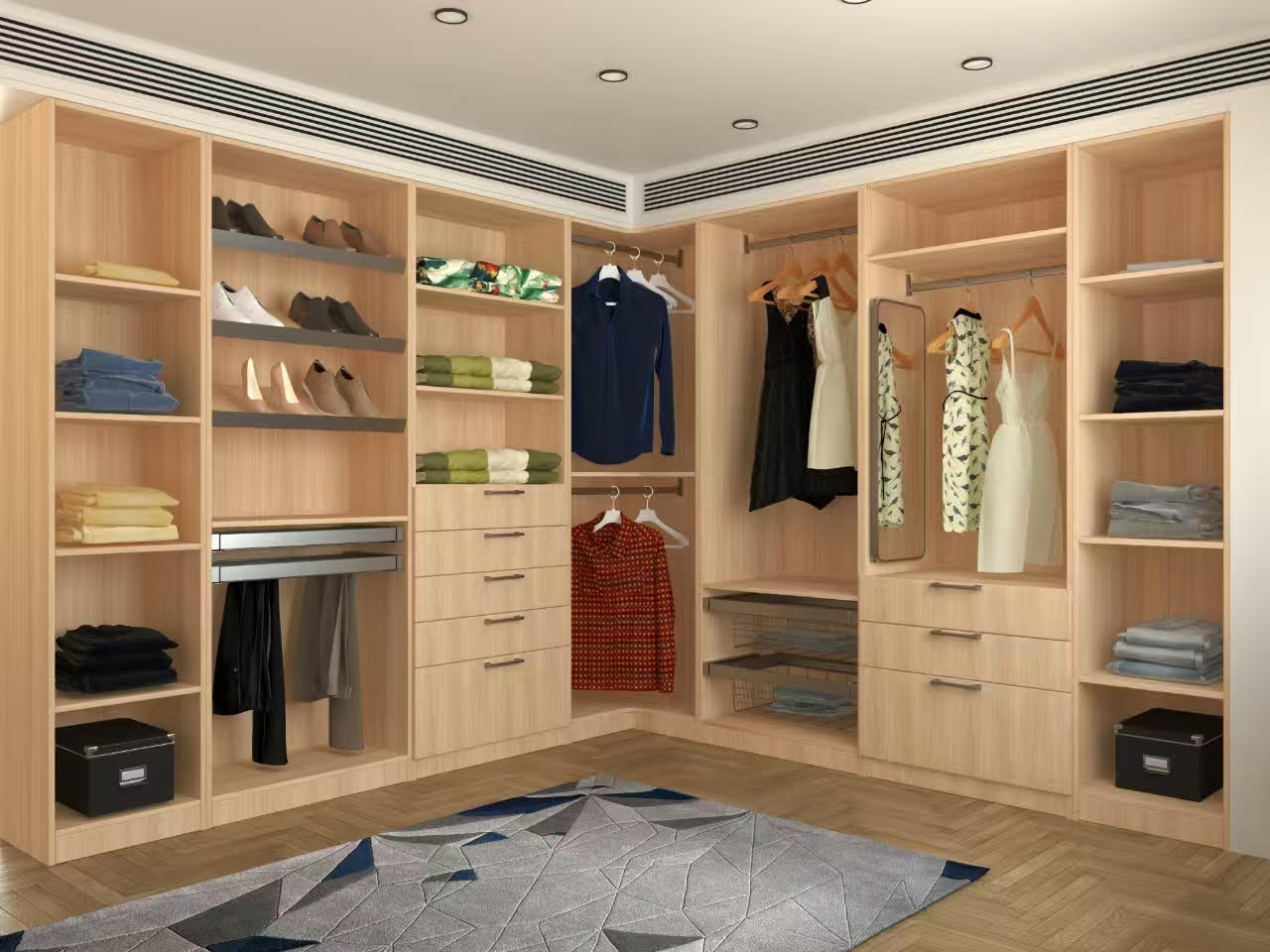 L-Shape Walk-In Closet