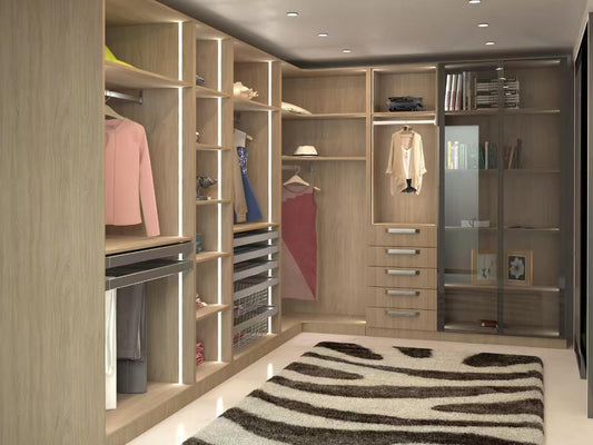 Luxury Closet with Lighting & Glass Doors